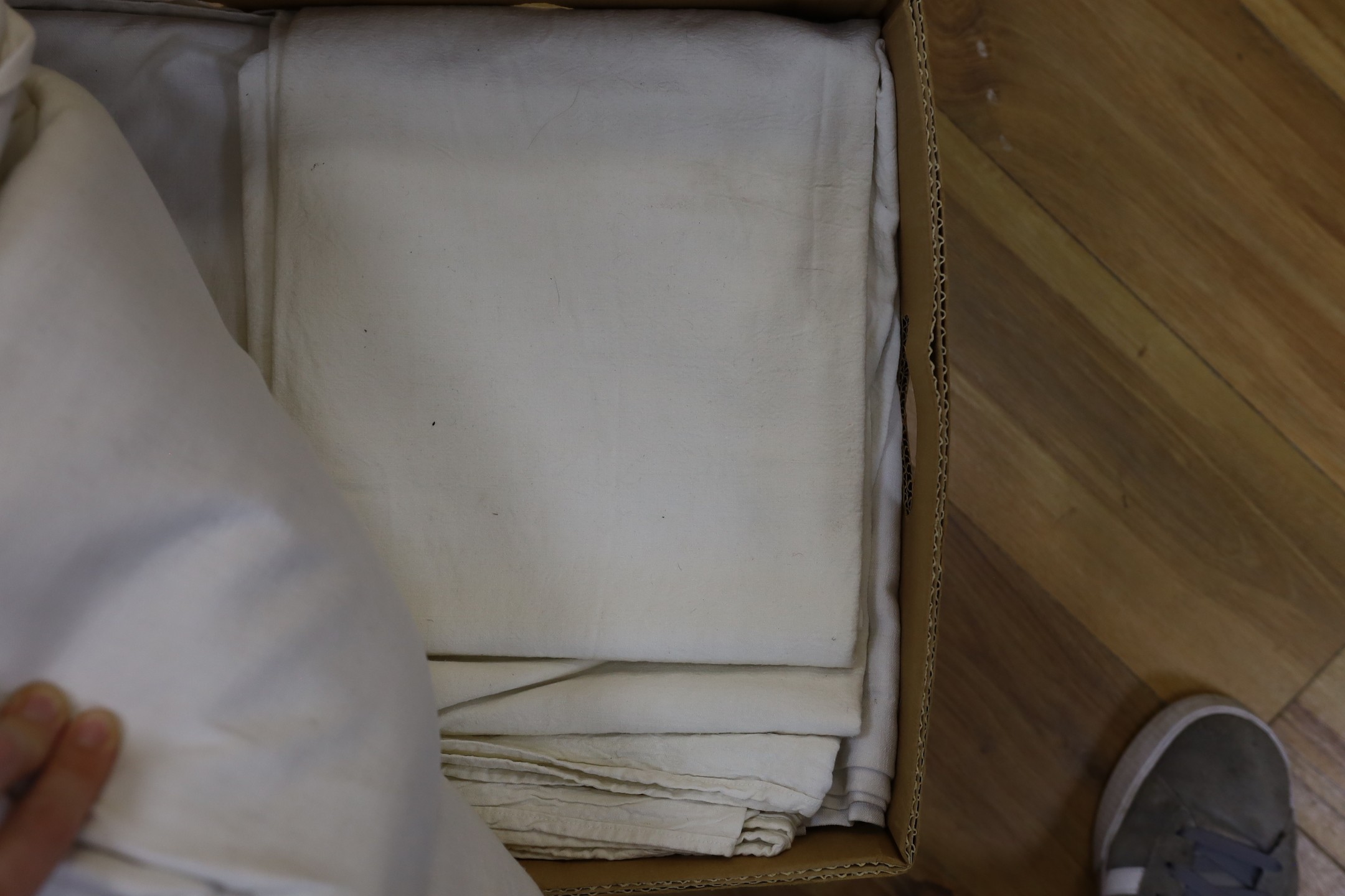 A box of eight French Provincial sheets